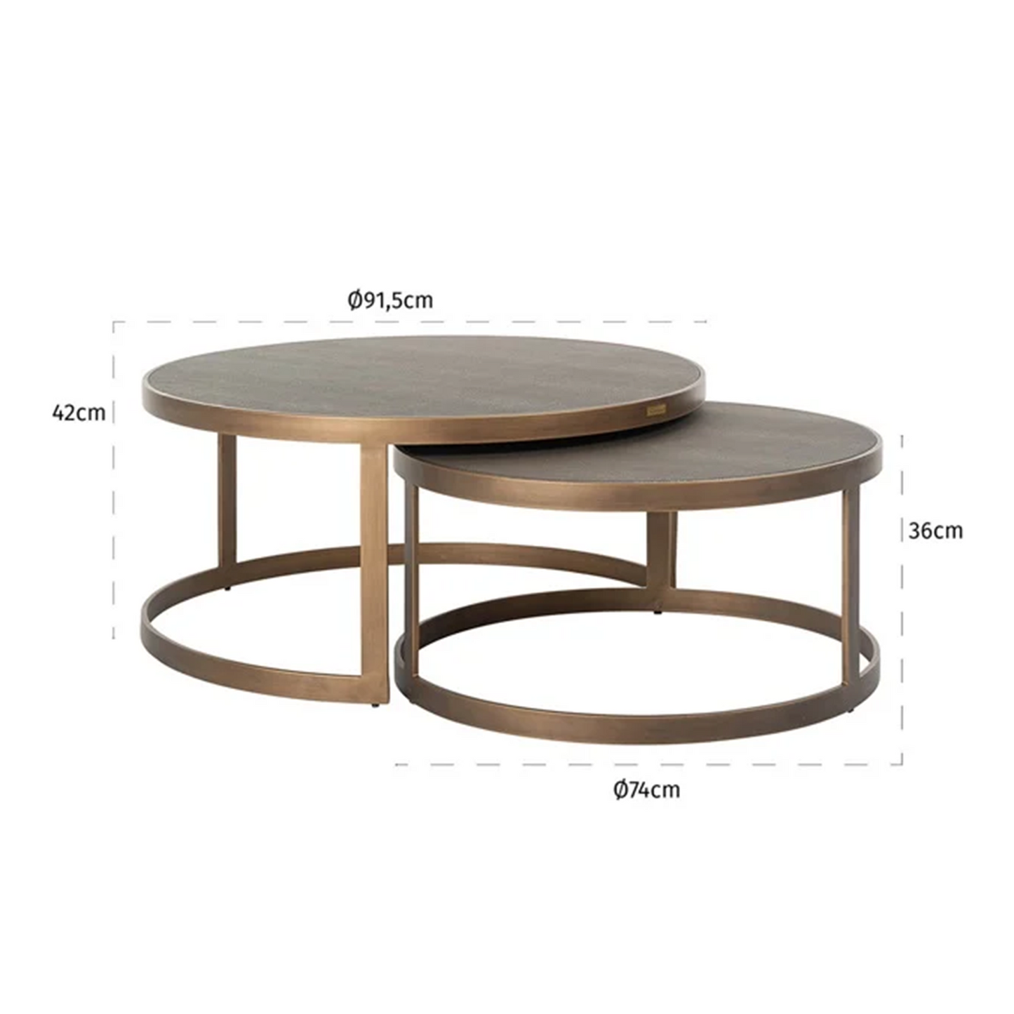 Salontafelset Bloomville | Zwart Eikenhout