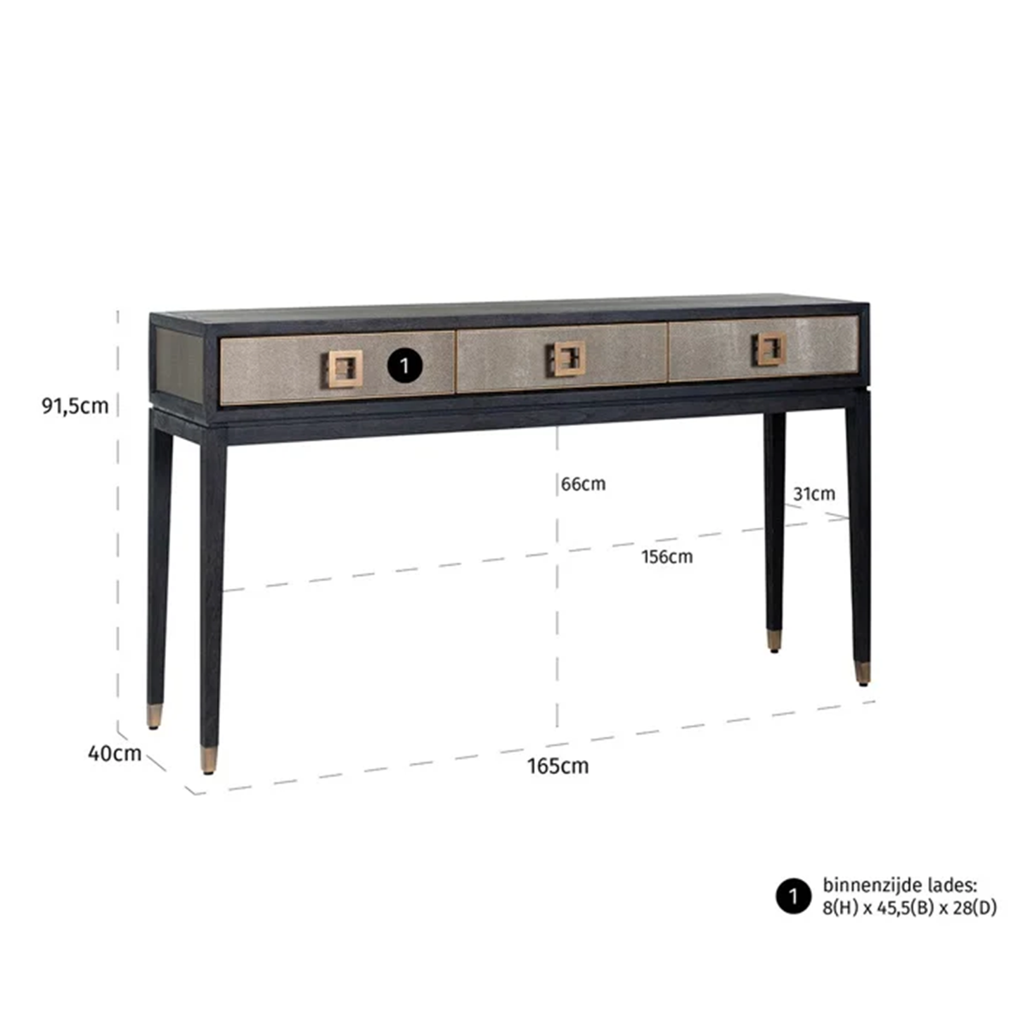 Wandtafel Bloomville | Zwart Eikenhout
