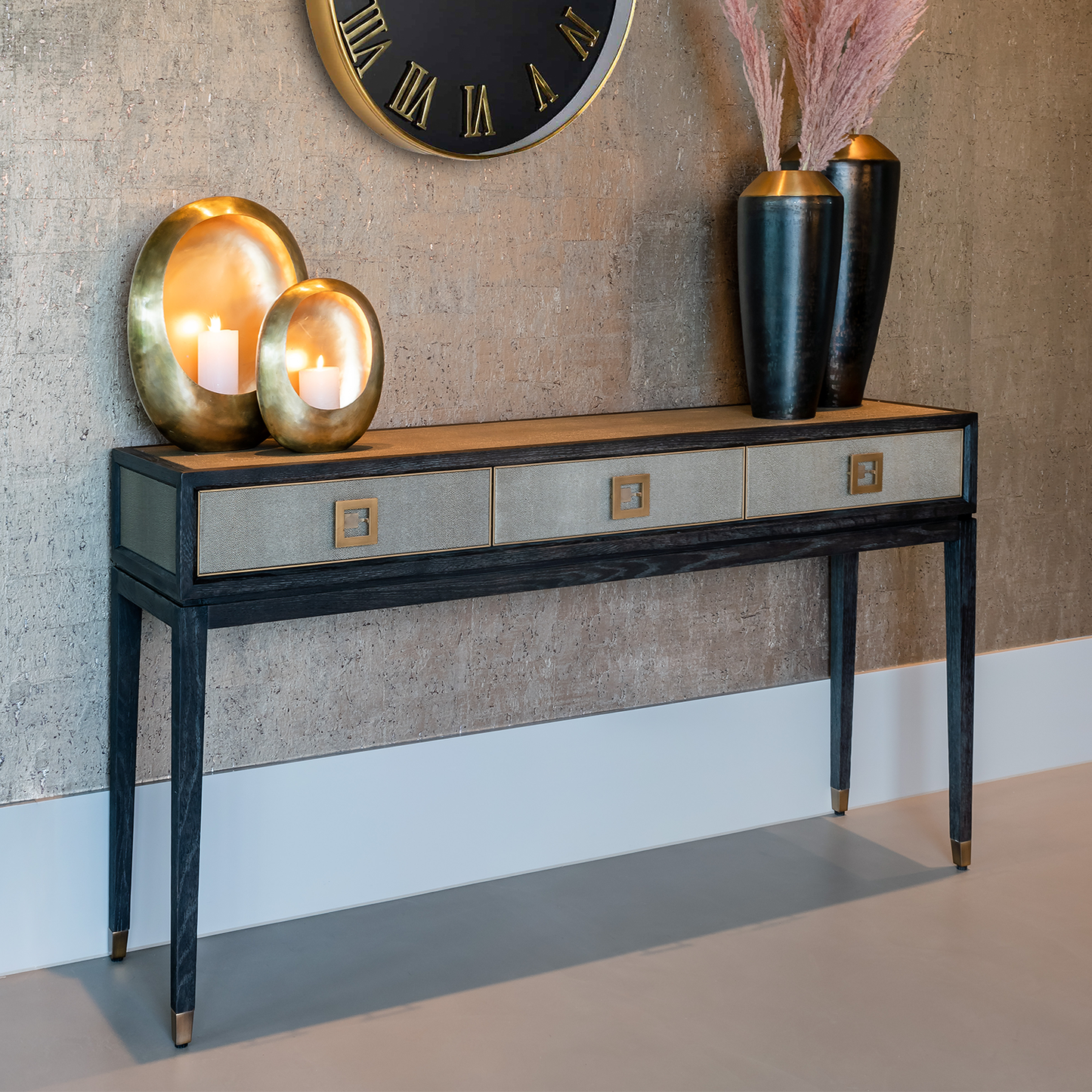 Wandtafel Bloomville | Zwart Eikenhout