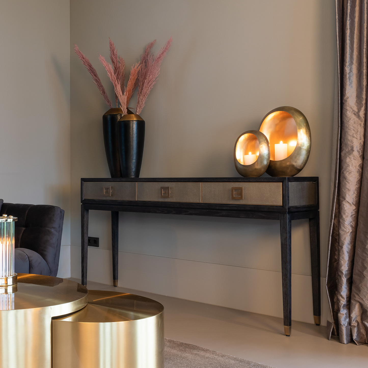 Wandtafel Bloomville | Zwart Eikenhout