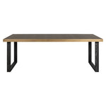 Eettafel Bloomville goud ijzer 200 cm, vooraanzicht op witte achtergrond