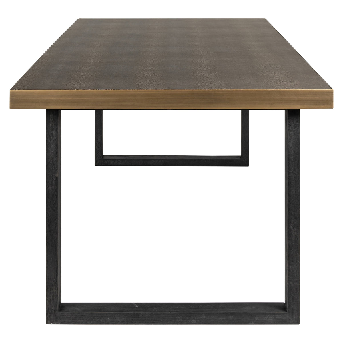 Eettafel Bloomville goud ijzer 230 cm, zijaanzicht op witte achtergrond