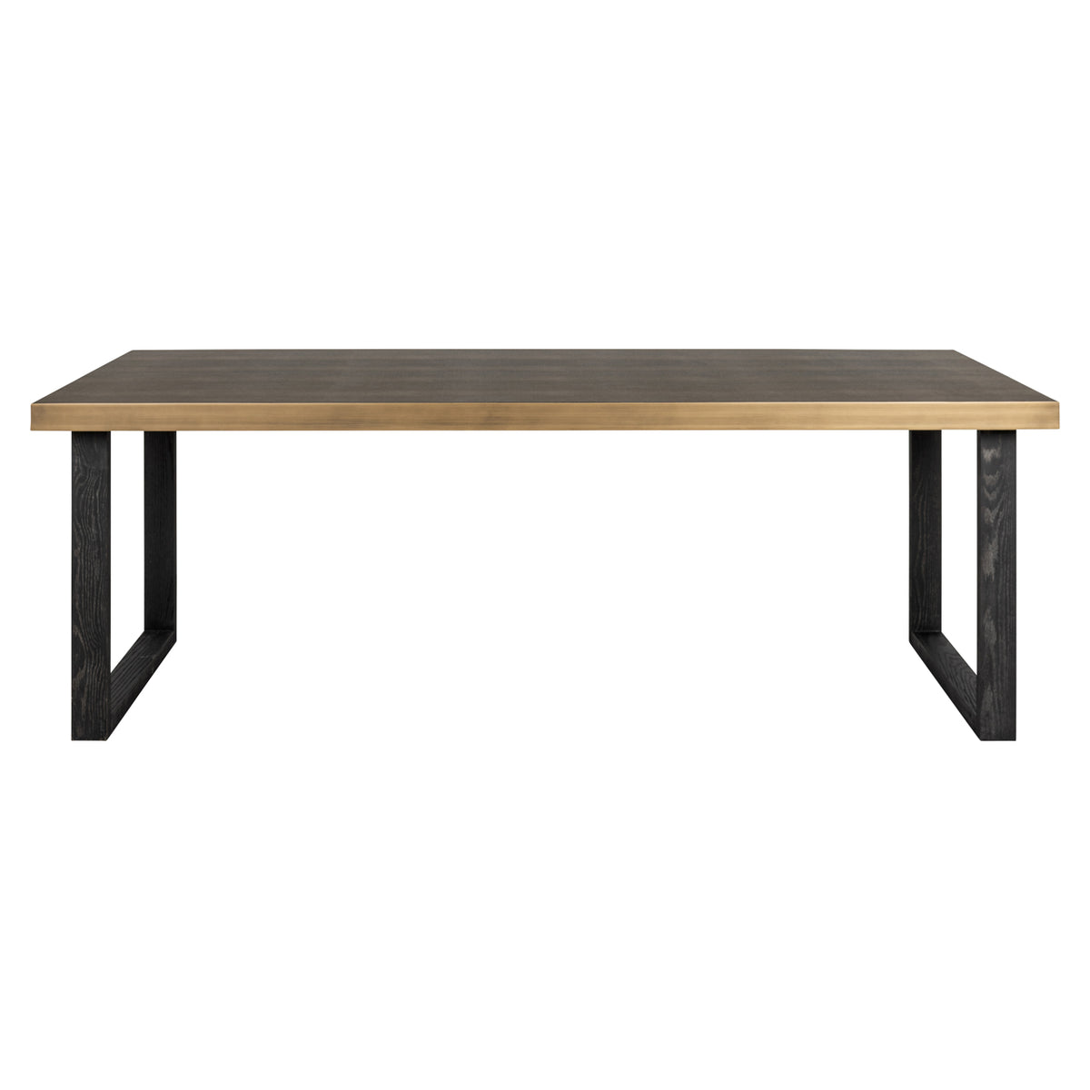Eettafel Bloomville goud ijzer 230 cm, vooraanzicht op witte achtergrond