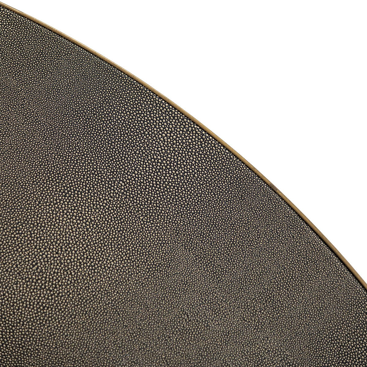 Eettafel Bloomville goud glas, detail van het materiaal