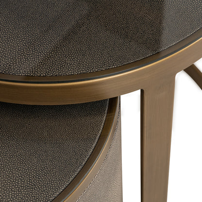 Bijzettafel Bloomville goud eiken fineer, detail van het materiaal