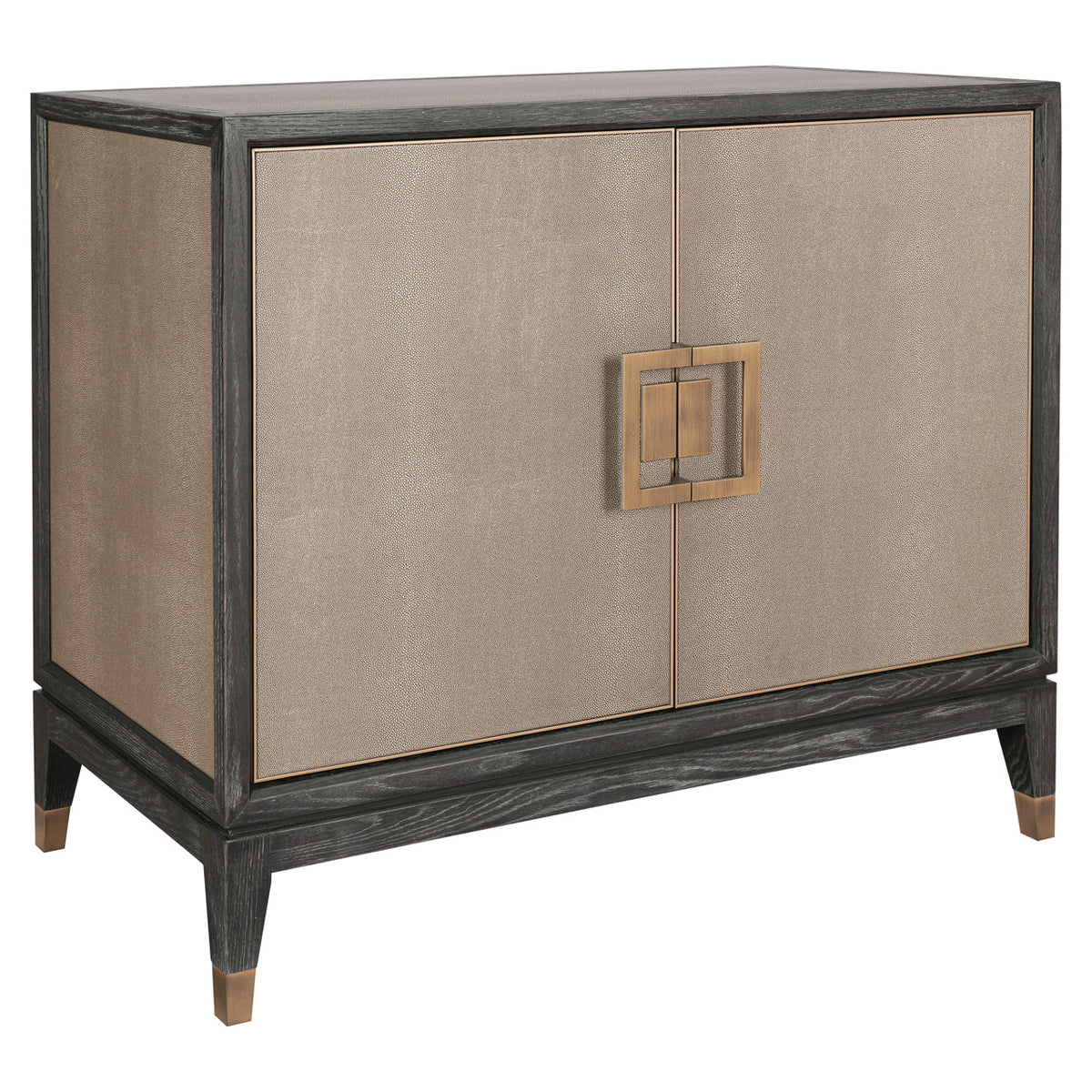 Dressoir Bloomville goud eikenhout 97 cm, schuin vooraanzicht op witte achtergrond