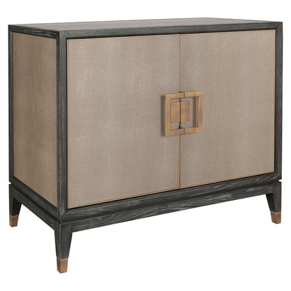 Dressoir Bloomville goud eikenhout 97 cm, schuin vooraanzicht op witte achtergrond