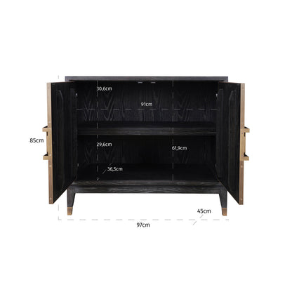 Dressoir Bloomville goud eikenhout 97 cm