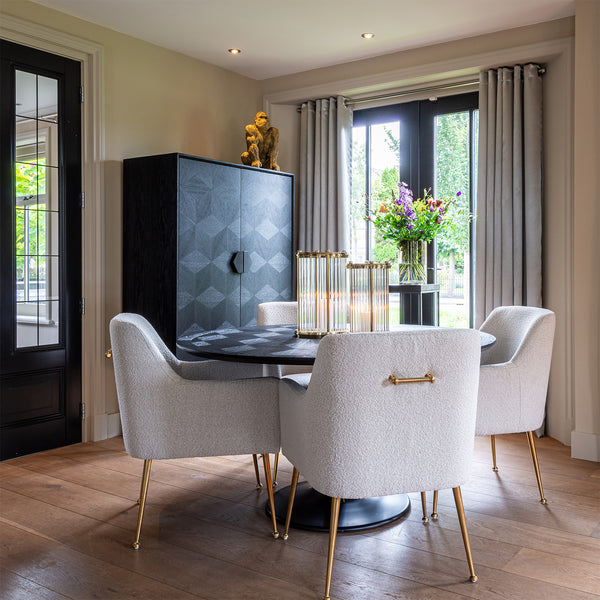 Eettafel Blax | Rond | Zwart Eikenhout