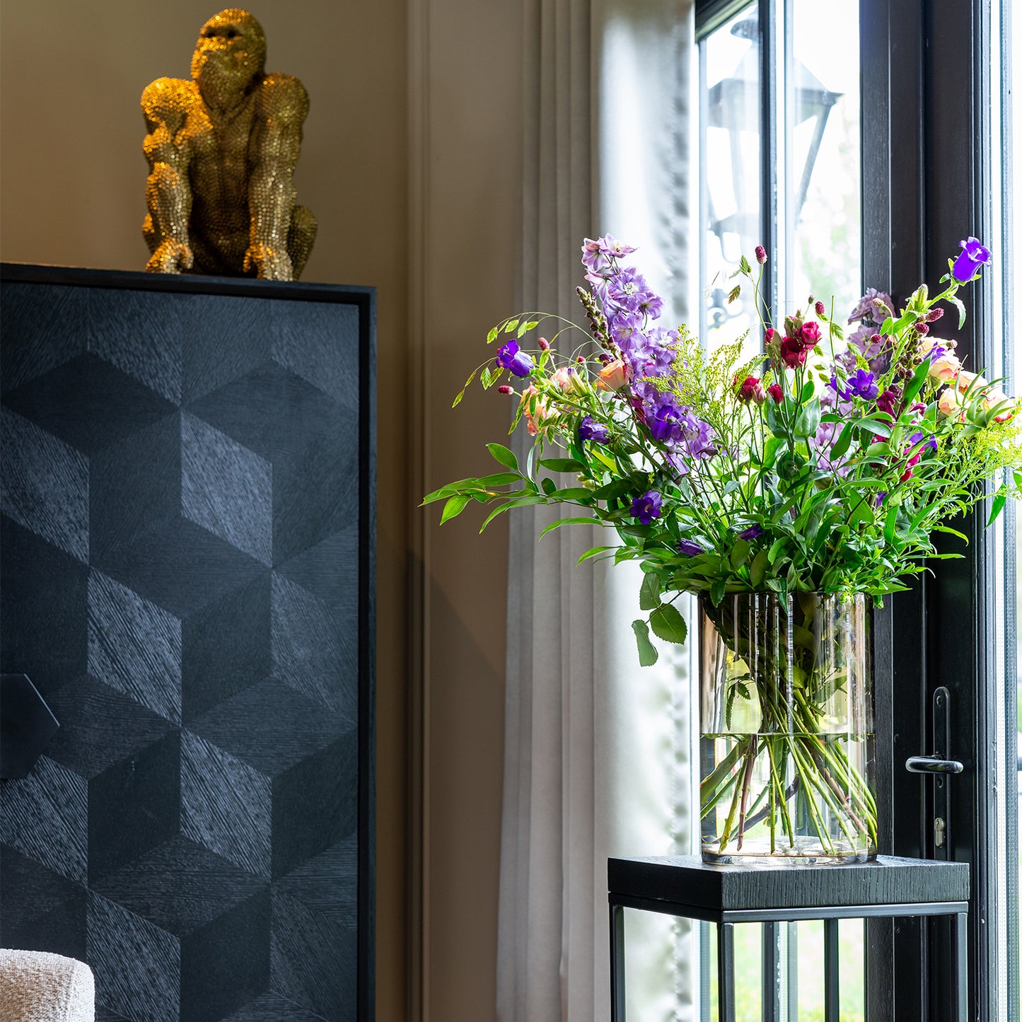 Wandkast Blax | Zwart Eikenhout