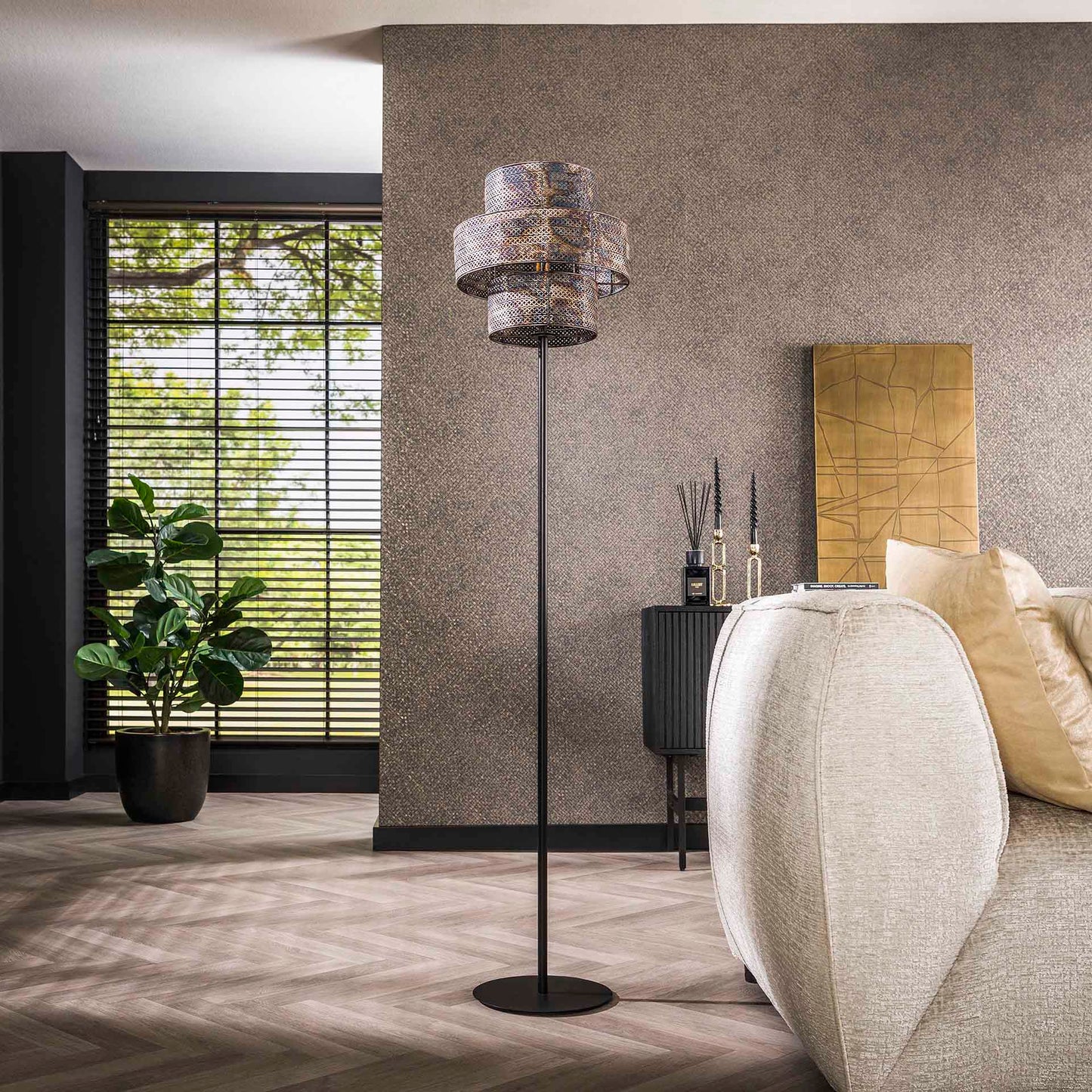 Vloerlamp Lantern | Burned Metaal