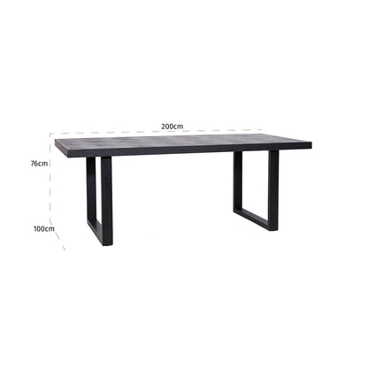 Eettafel Blax | Rechthoekig | Zwart Eikenhout