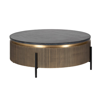 Salontafel Ironville | Rond | Zwart/Goud  Marmer