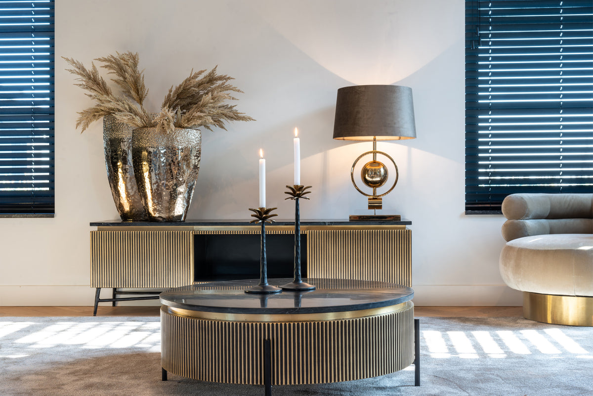 Salontafel Ironville | Rond | Zwart/Goud  Marmer