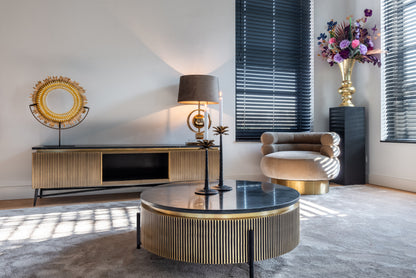 Salontafel Ironville | Rond | Zwart/Goud  Marmer
