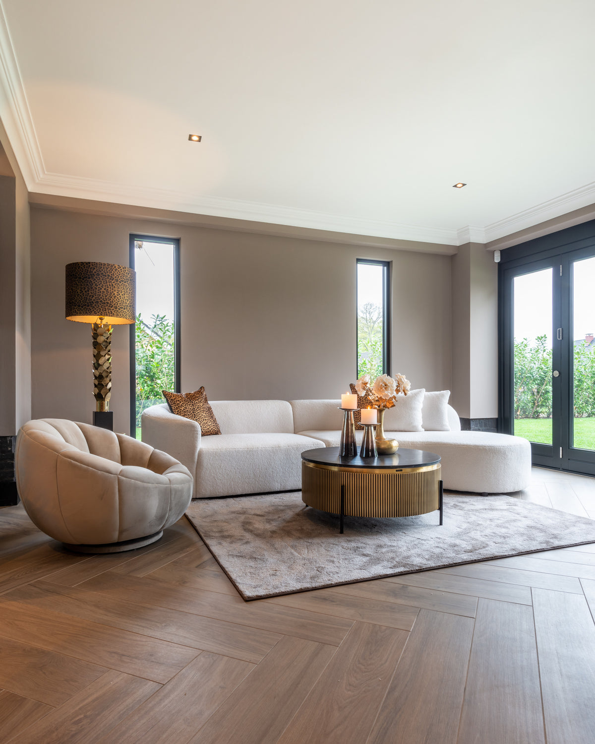 Salontafel Ironville | Rond | Zwart/Goud  Marmer