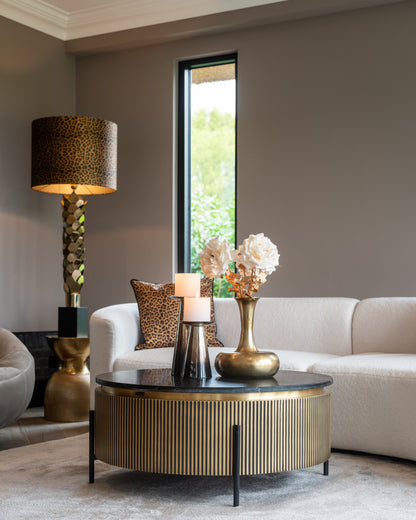 Salontafel Ironville | Rond | Zwart/Goud  Marmer