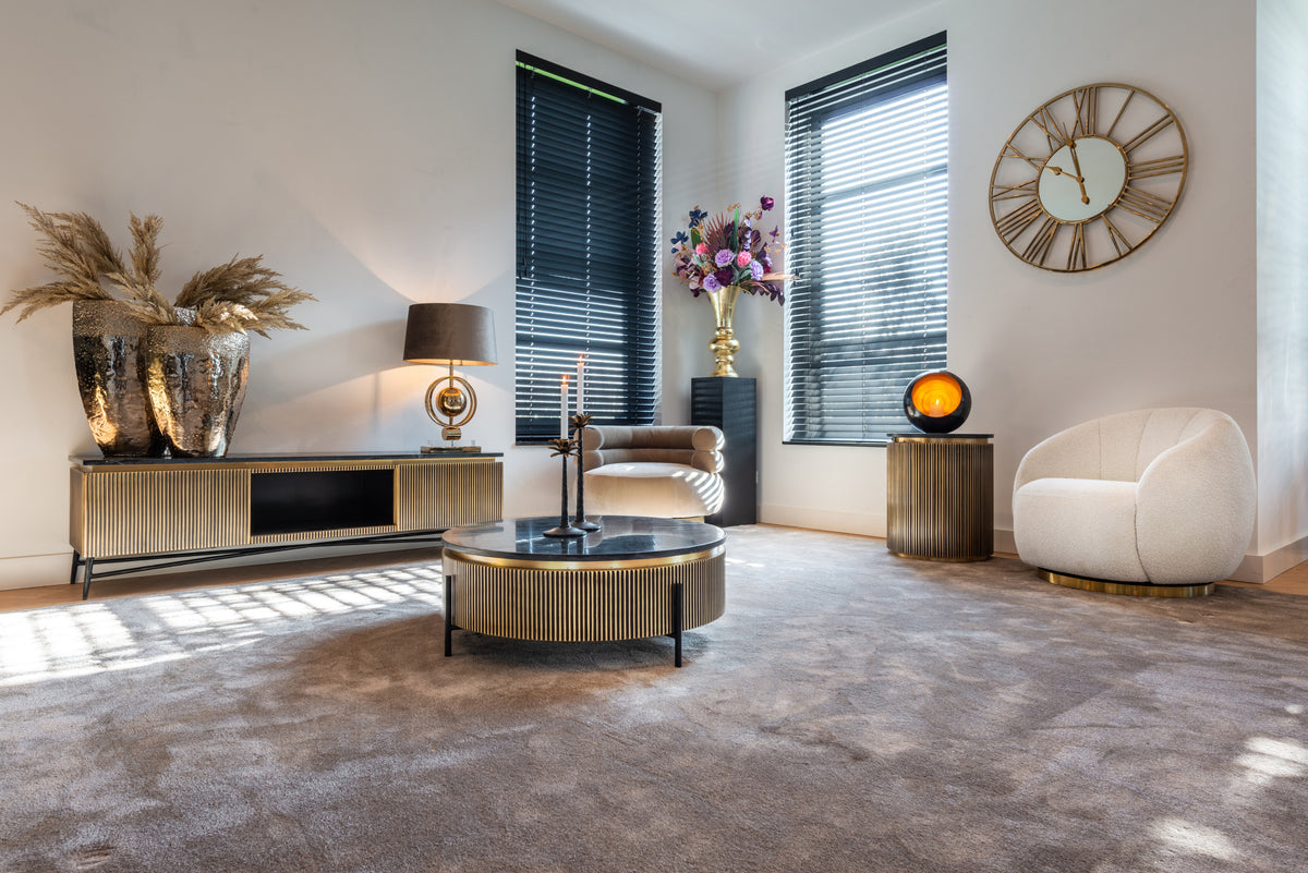 Salontafel Ironville | Rond | Zwart/Goud  Marmer