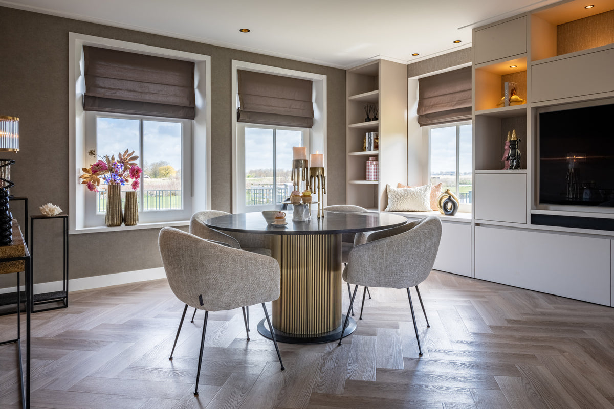 Eettafel Ironville | Zwart/Goud Marmer