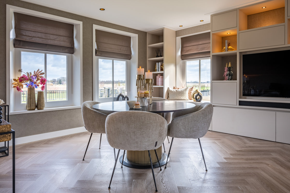 Eettafel Ironville | Zwart/Goud Marmer