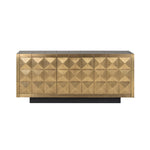 Dressoir Collada brushed gold, vooraanzicht op witte achtergrond