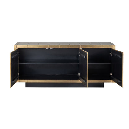 Dressoir Collada brushed gold, detail van de functie