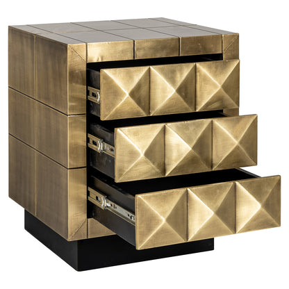 Nachtkast Collada goud mdf, detail van de functie