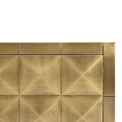 TV-meubel Collada goud metaal, detail van het materiaal