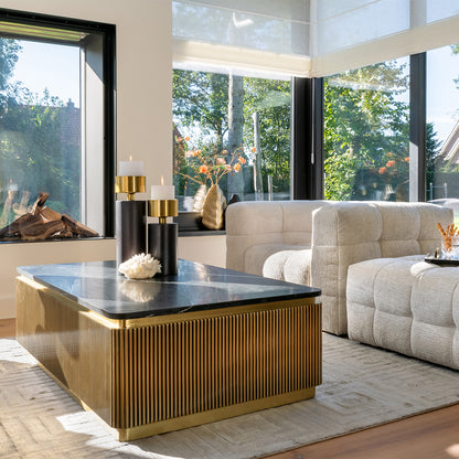 Salontafel Ironville | Rechthoek | Zwart Marmer