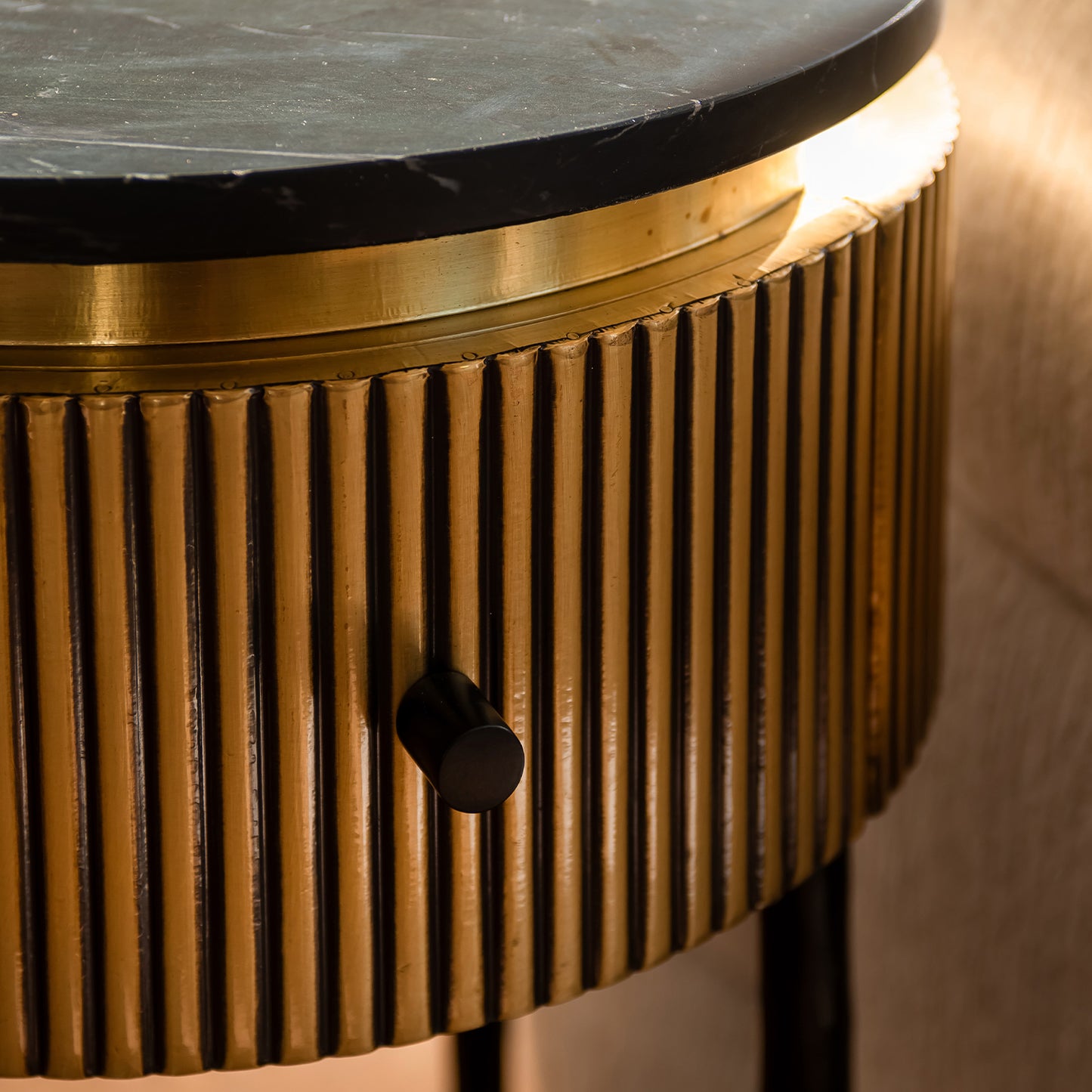 Bijzettafel Ironville | Goud Zwart Marmer