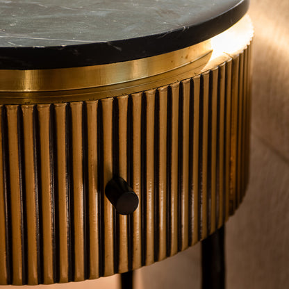 Bijzettafel Ironville | Goud Zwart Marmer