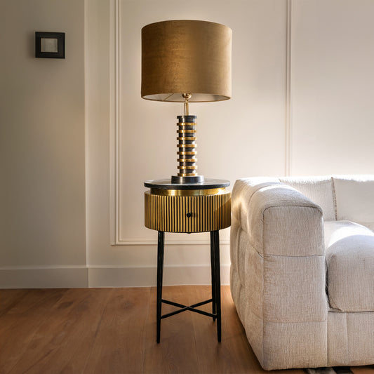 Bijzettafel Ironville | Goud Zwart Marmer