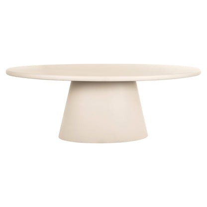 Eettafel Clayton beige mdf, vooraanzicht op witte achtergrond