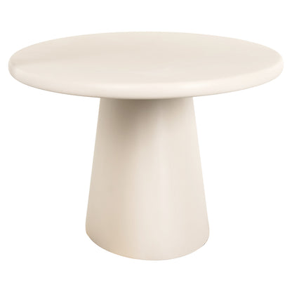 Eettafel Clayton beige mdf, vooraanzicht op witte achtergrond