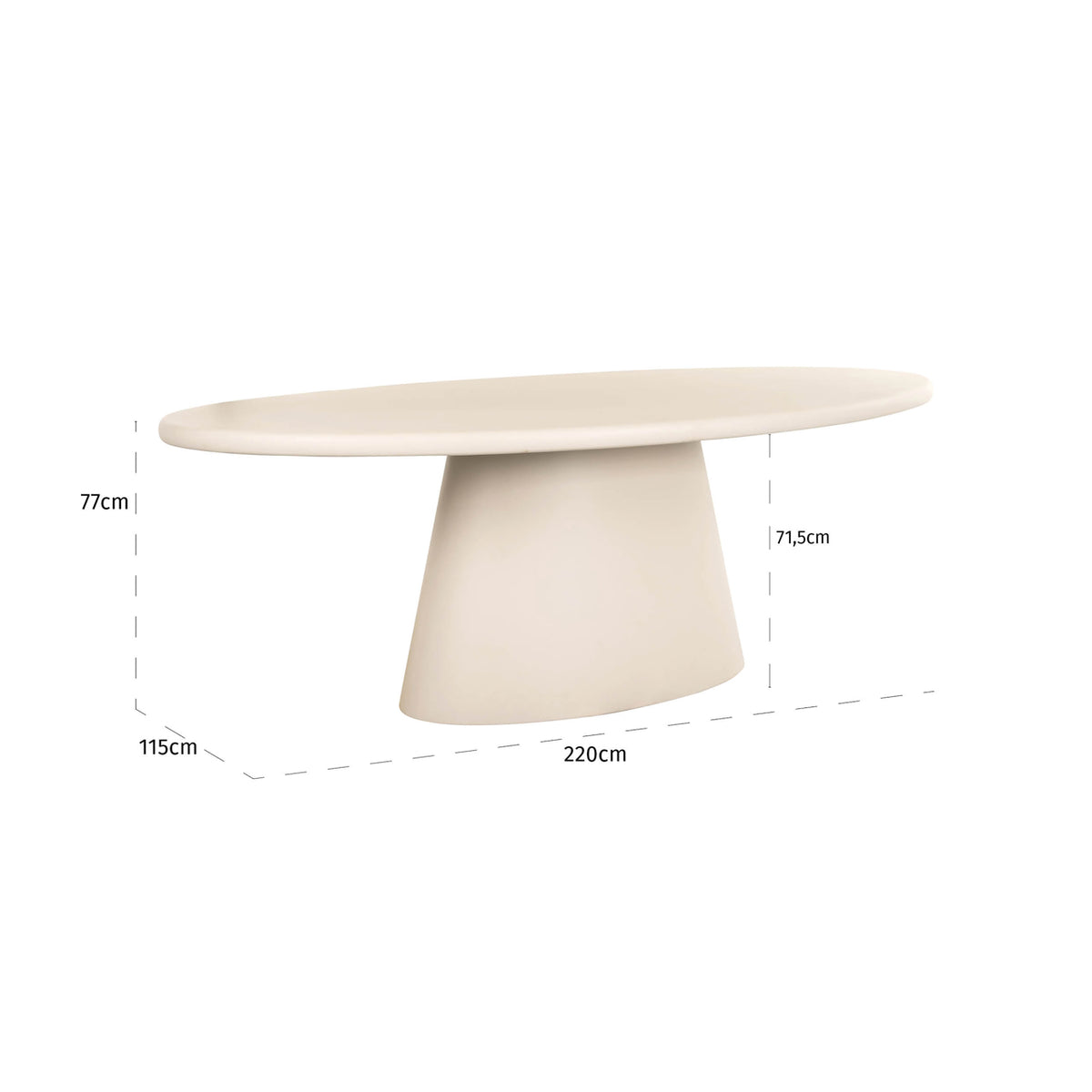 Eettafel Clayton beige mdf