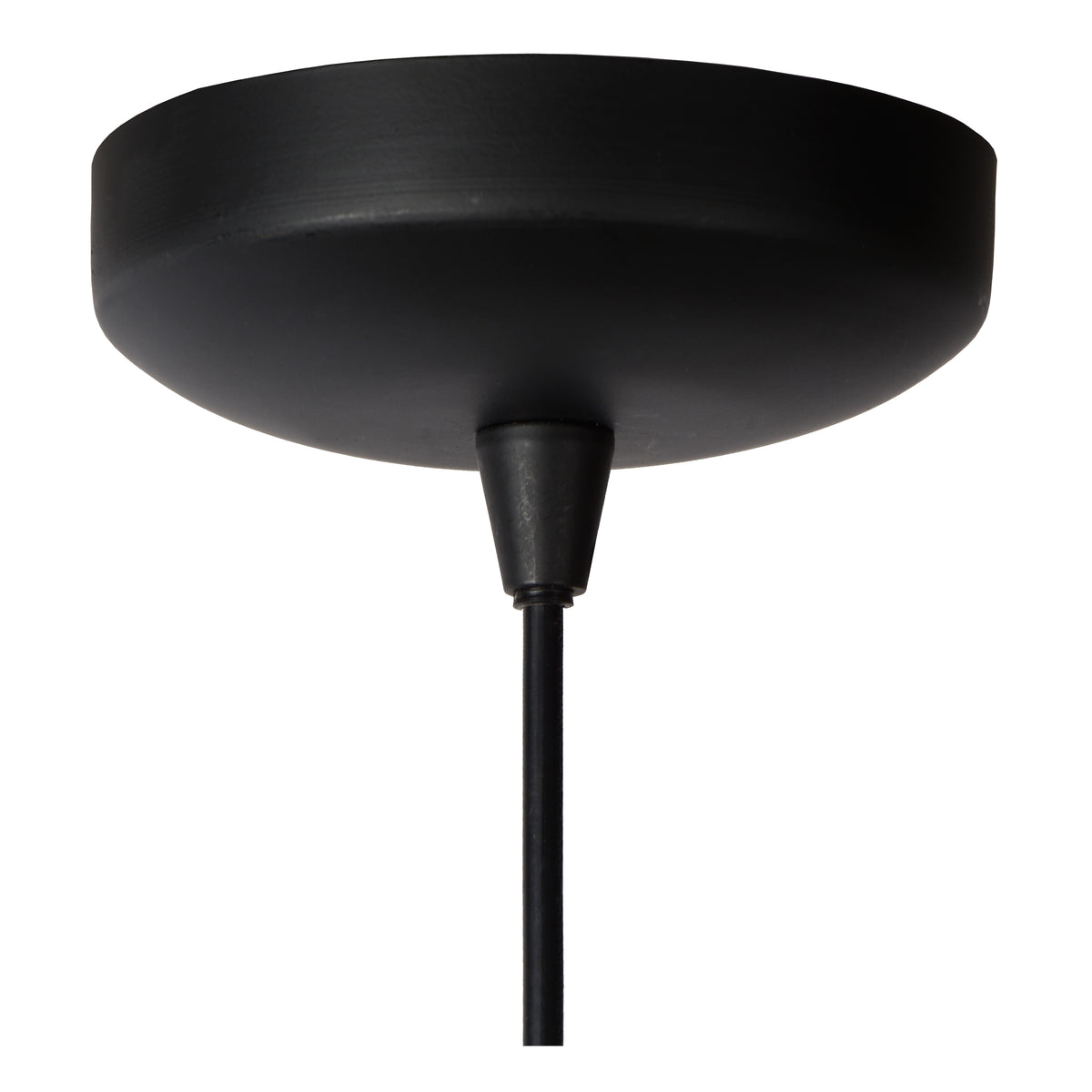 Hanglamp Dikra zwart metaal, detail van het materiaal