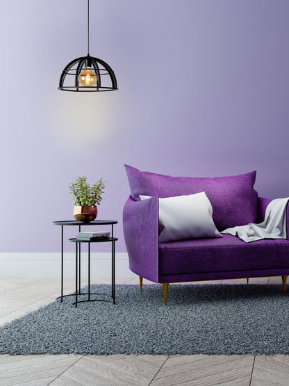 Hanglamp Dikra zwart metaal in een interieur