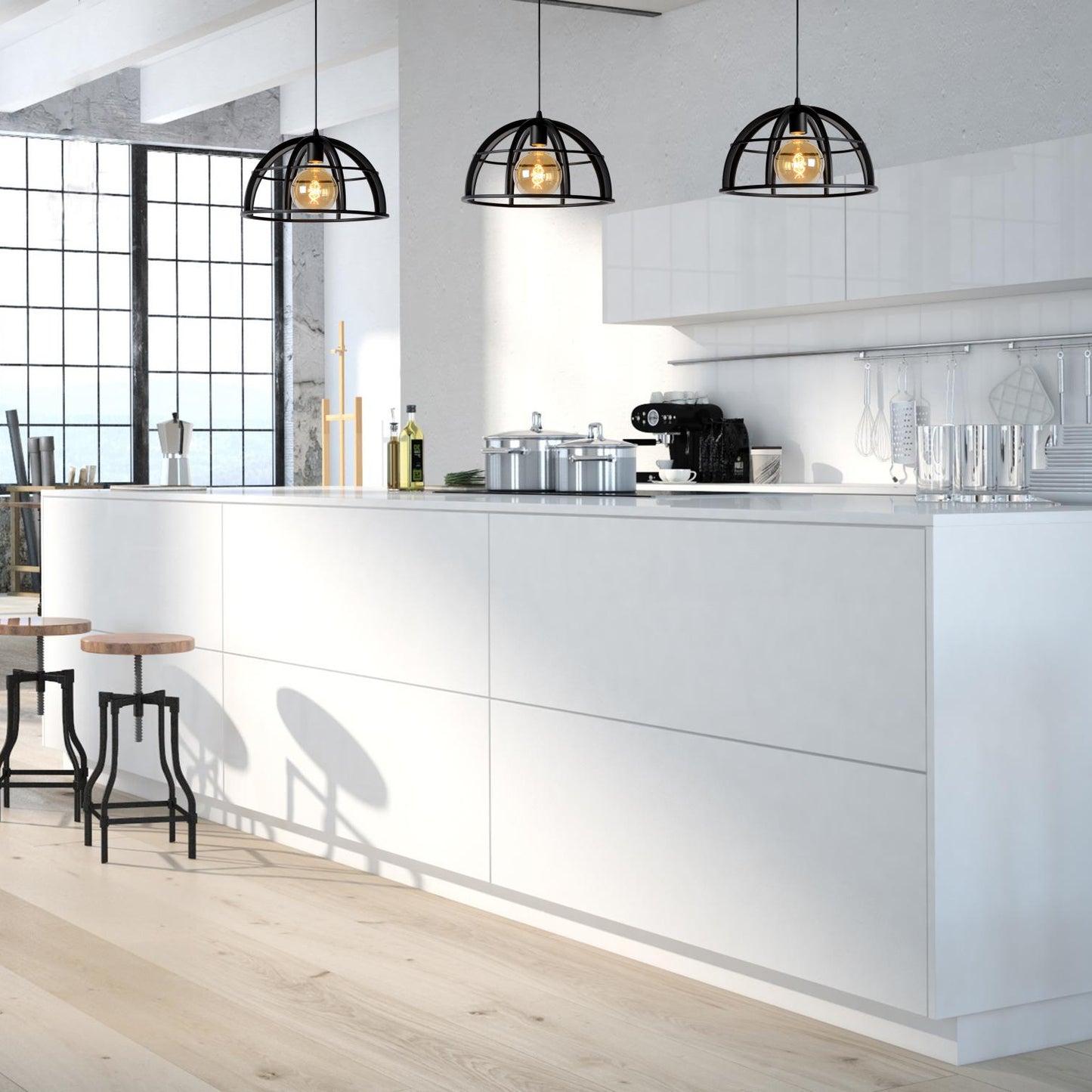 Hanglamp Dikra | Zwart Metaal