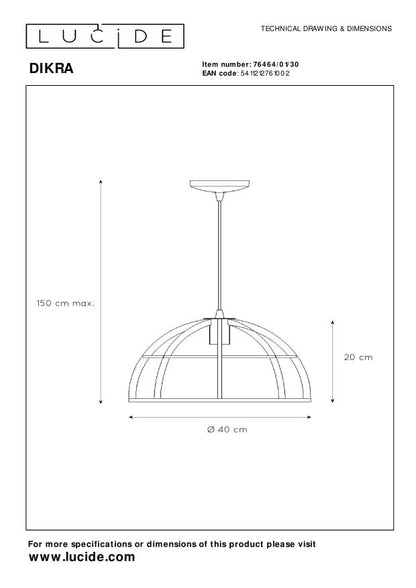 Hanglamp Dikra | Zwart Metaal