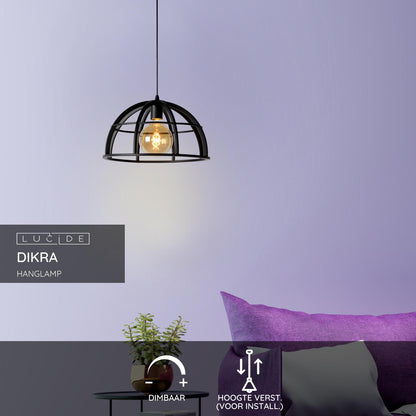 Hanglamp Dikra | Zwart Metaal