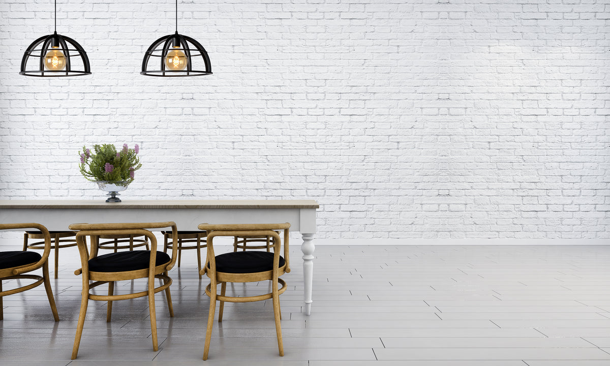 Hanglamp Dikra zwart metaal in een interieur