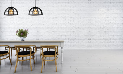 Hanglamp Dikra zwart metaal in een interieur