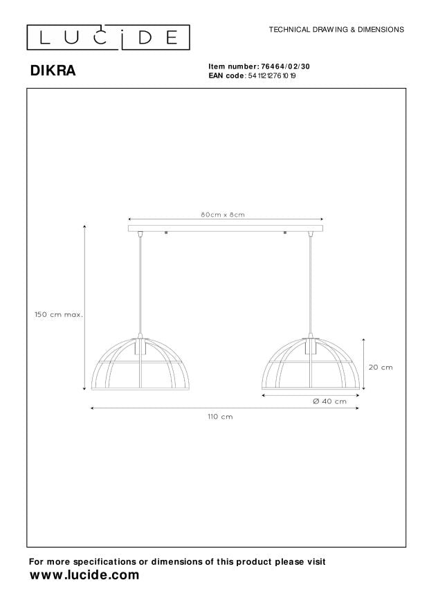 Hanglamp Dikra | Zwart
