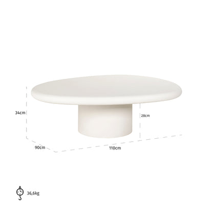 Salontafel Bloomstone wit mdf