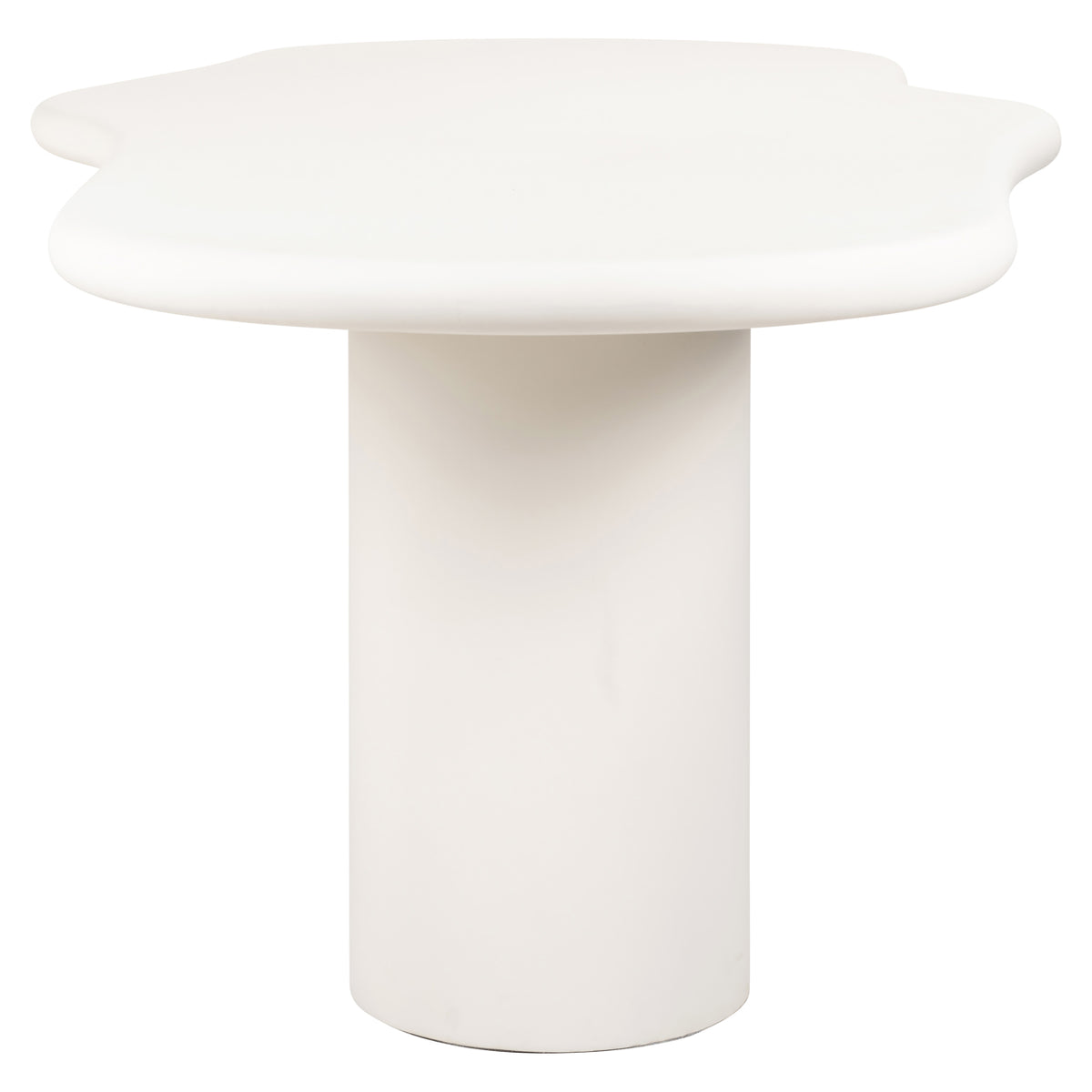 Eettafel Bloomstone wit mdf 260 cm, zijaanzicht op witte achtergrond