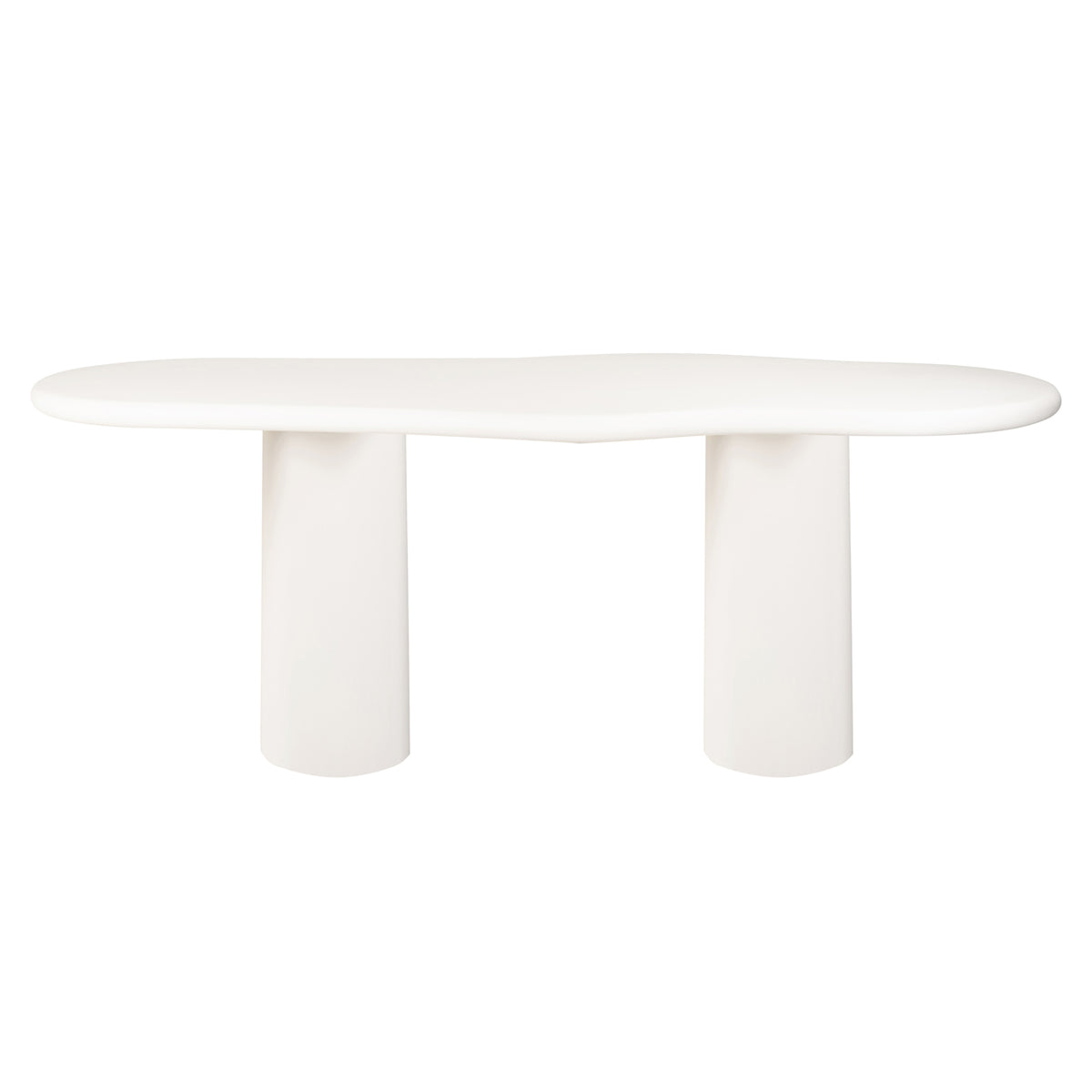 Eettafel Bloomstone wit mdf 260 cm, vooraanzicht op witte achtergrond