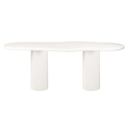 Eettafel Bloomstone wit mdf 260 cm, vooraanzicht op witte achtergrond