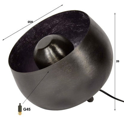 Tafellamp Basket | Ø 28 | Zwart Metaal