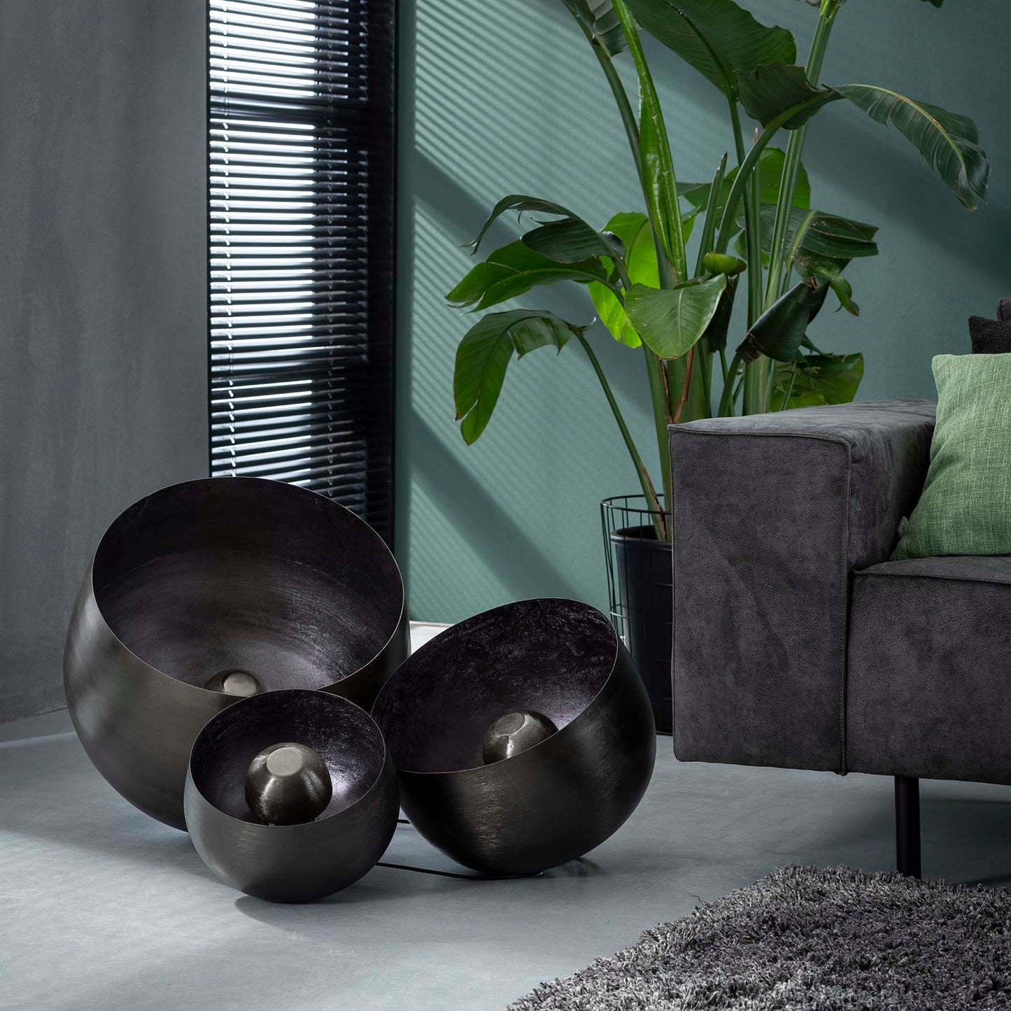 Tafellamp Basket | Ø 28 | Zwart Metaal