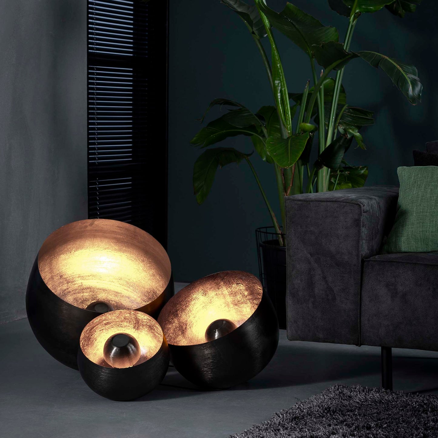 Tafellamp Basket | Ø 36 | Zwart Metaal